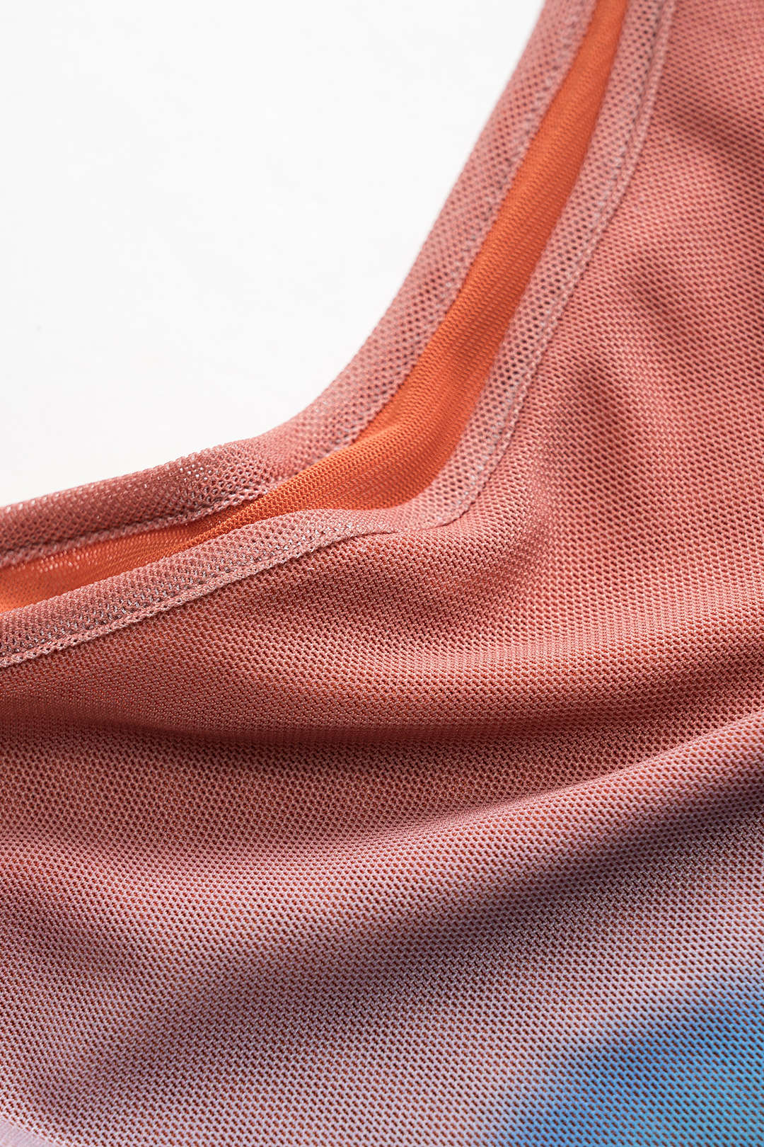 Floral Print Mesh Asymmetrical Cami Top