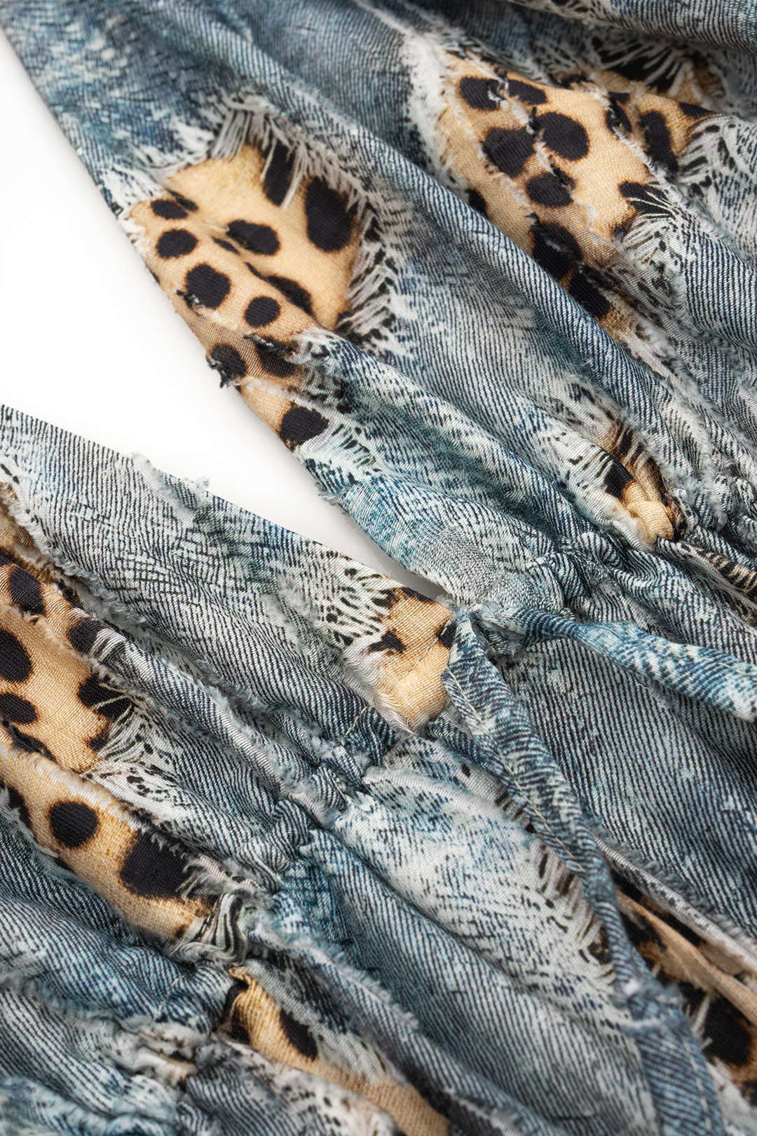 Retro Leopard Print Backless Tie-Up Ruched Drawstring Cami Top