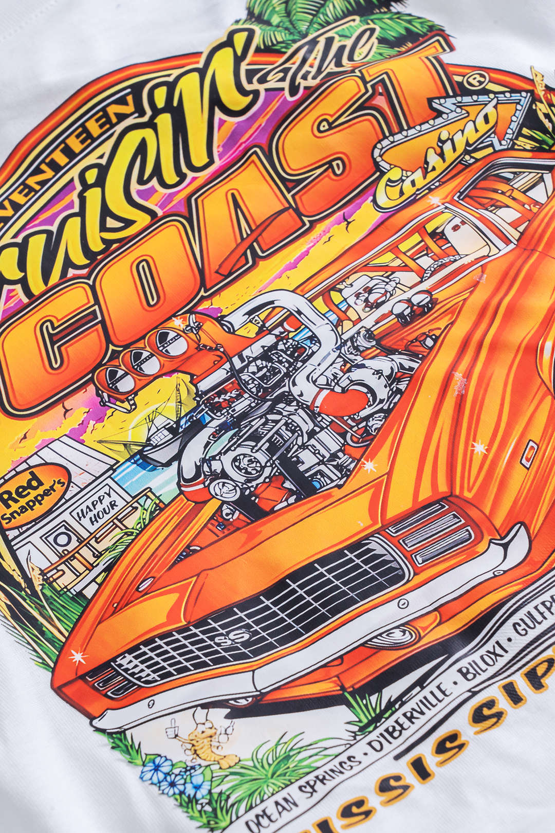 Car Print Round Neck Sleeveless T-Shirt