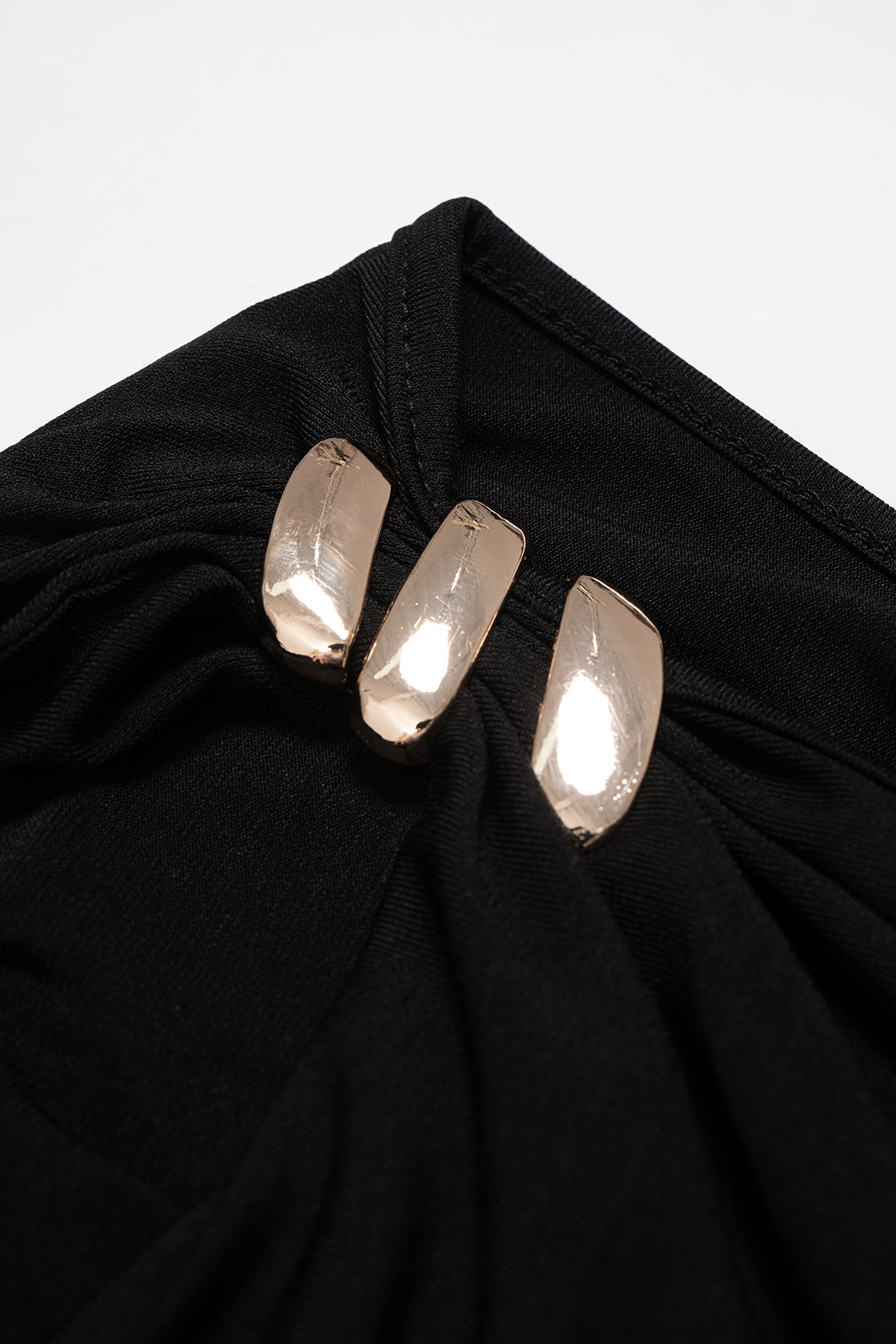 Metallic Button Ruched Asymmetrical Tank Top