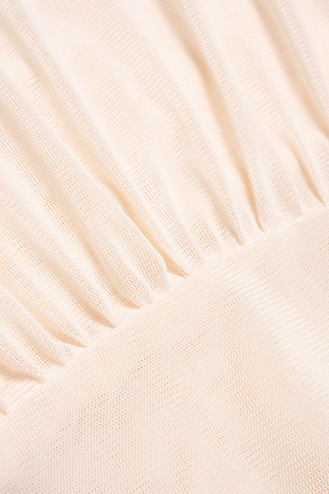 Mesh Draped Neck Short Sleeve T-Shirt