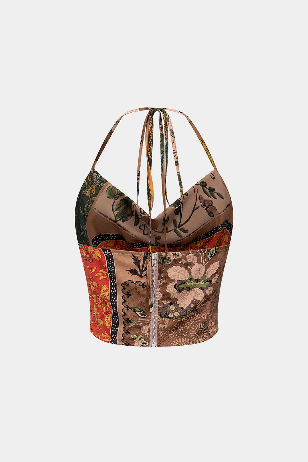 Floral Print Halter Neck Backless Cami Top