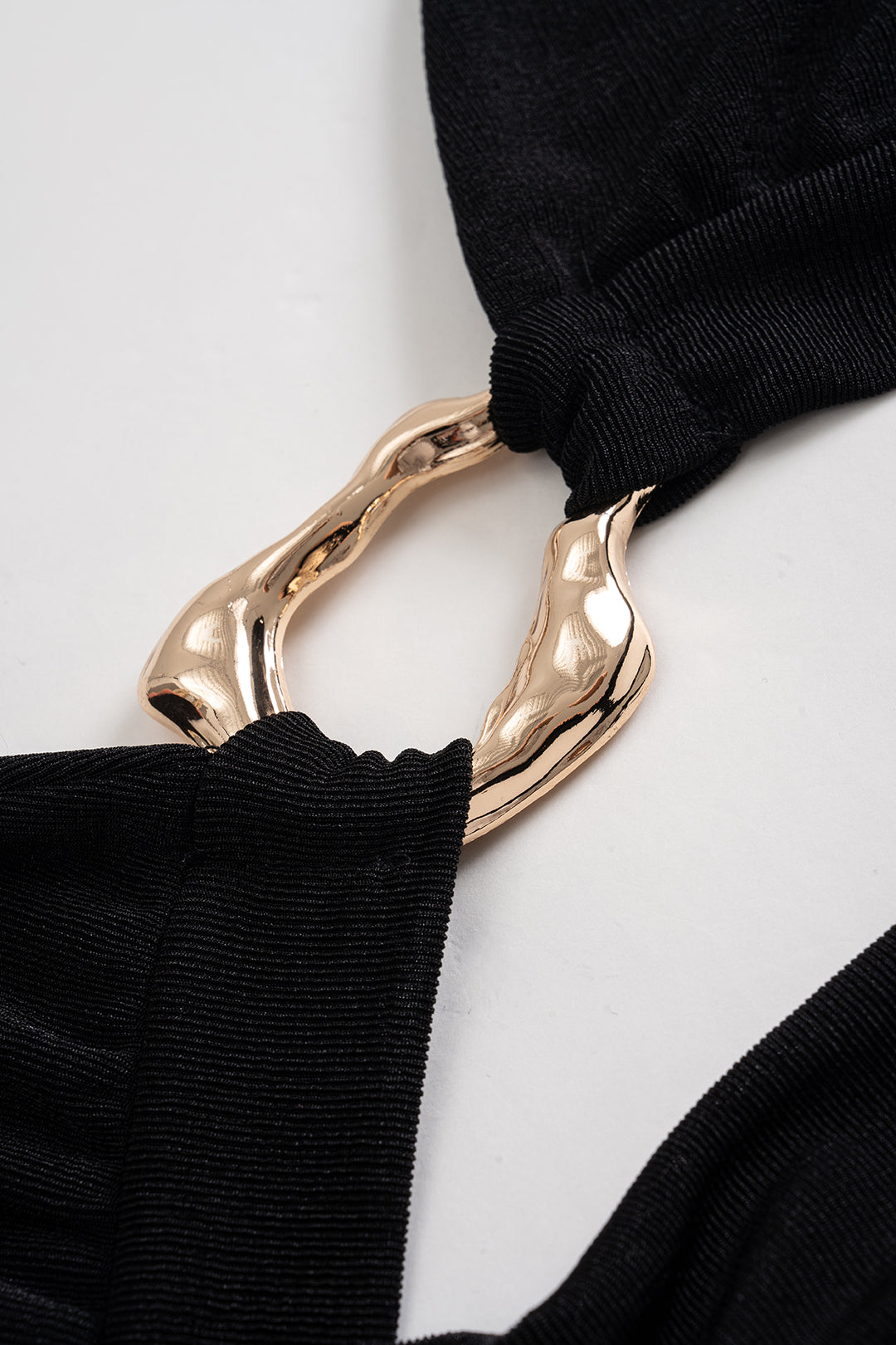 Metallic Decor Cowl Neck Halter Tie-Up Cami Top