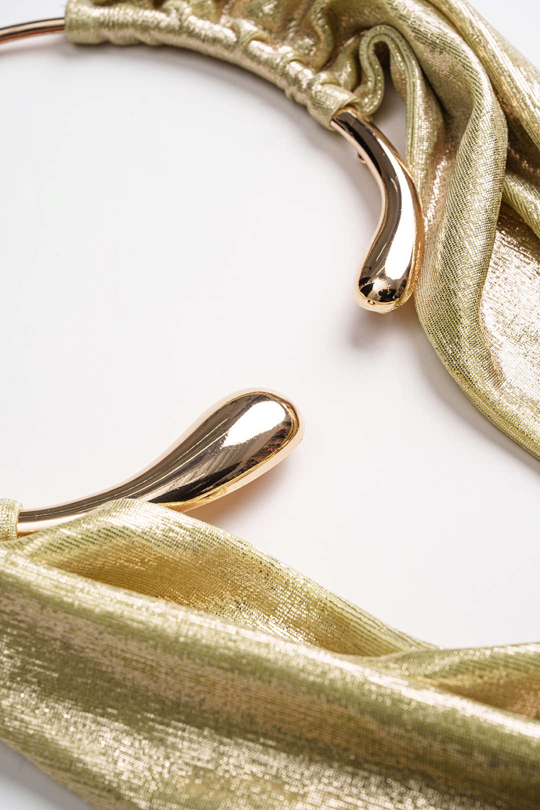 Metallic Ring Halter Backless Ruched Top