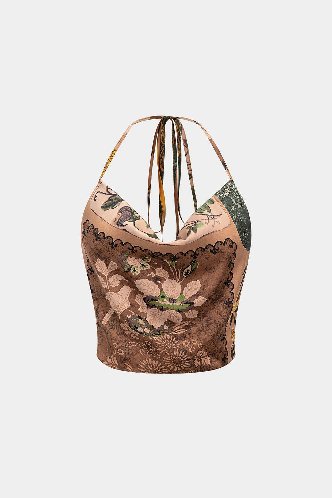 Floral Print Halter Neck Backless Cami Top