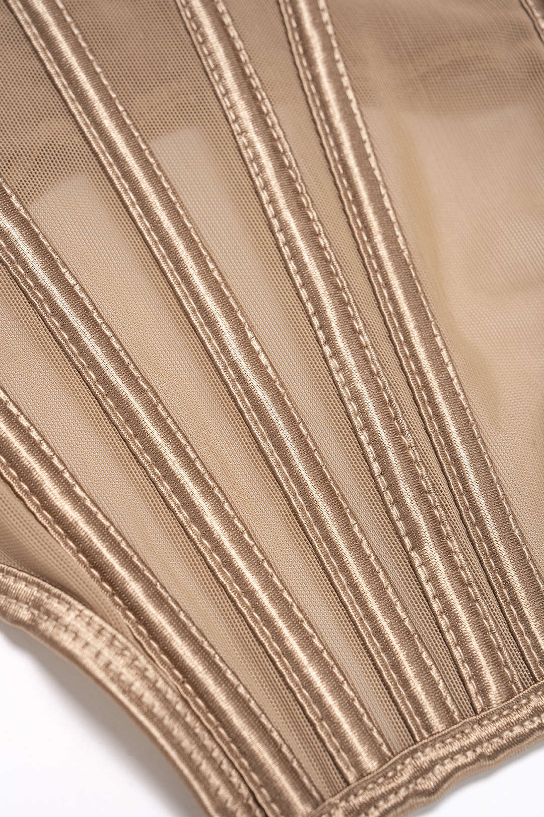 Mesh Patchwork Corset Cami Top