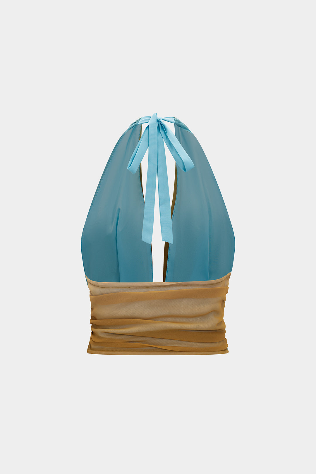 Ombre Print Mesh Ruched Tank Top