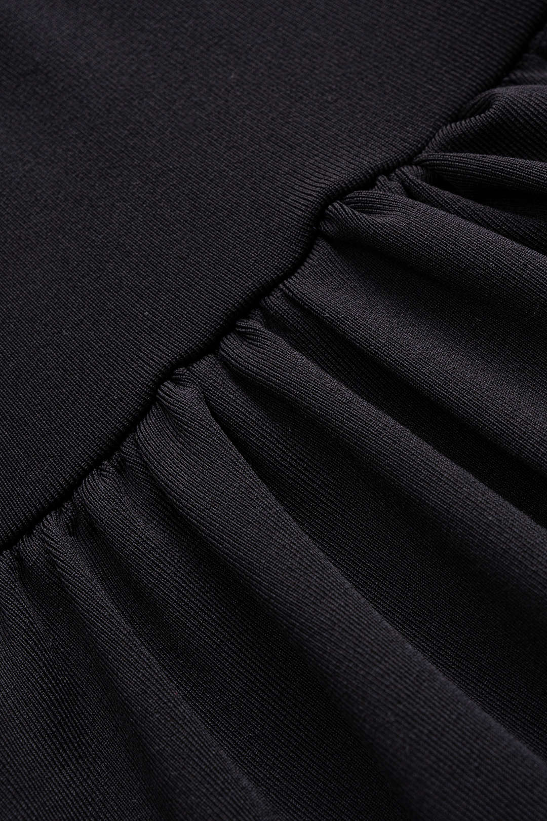 Basic Faux Leather High Collar Wrinkled Long Sleeve T-Shirt