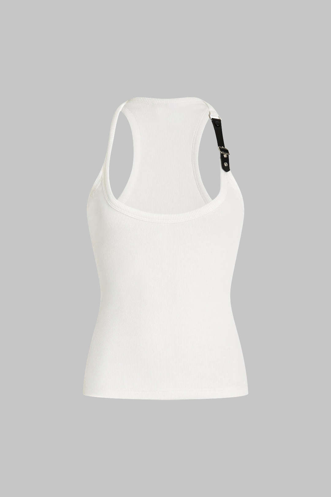 Metallic Decor Ribbed Tank Top