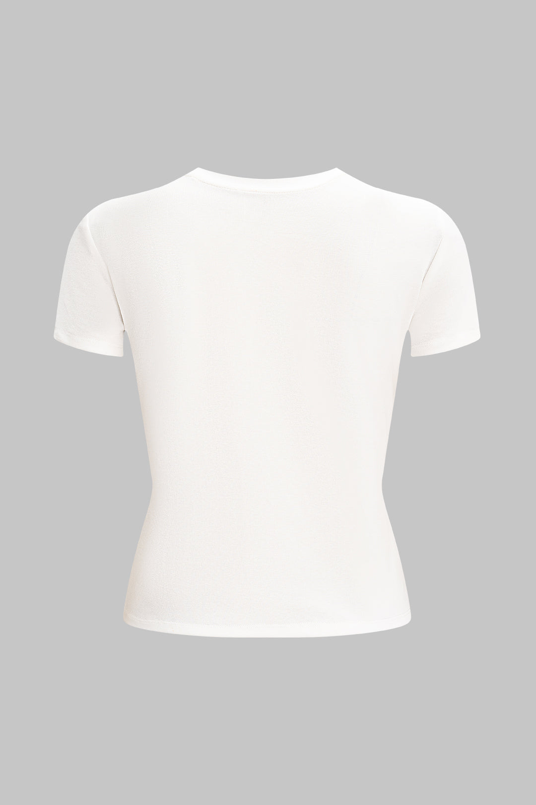 Letter Print Round Neck Short Sleeve T-Shirt