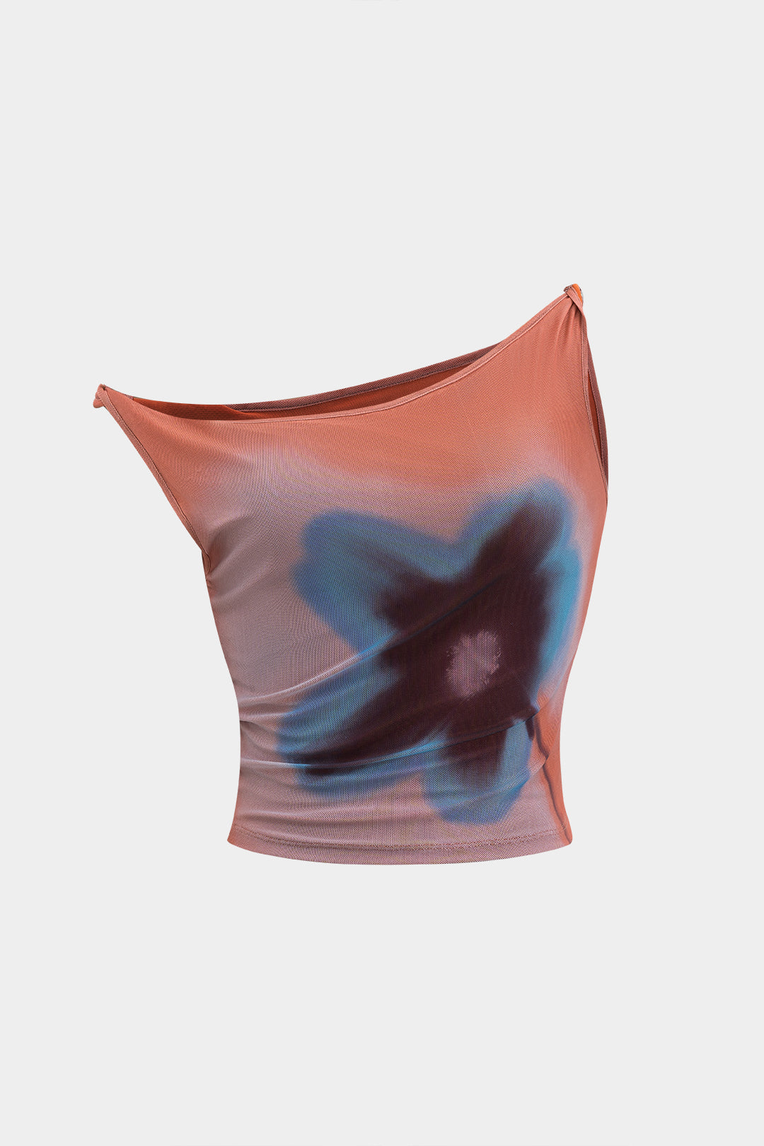 Floral Print Mesh Asymmetrical Cami Top