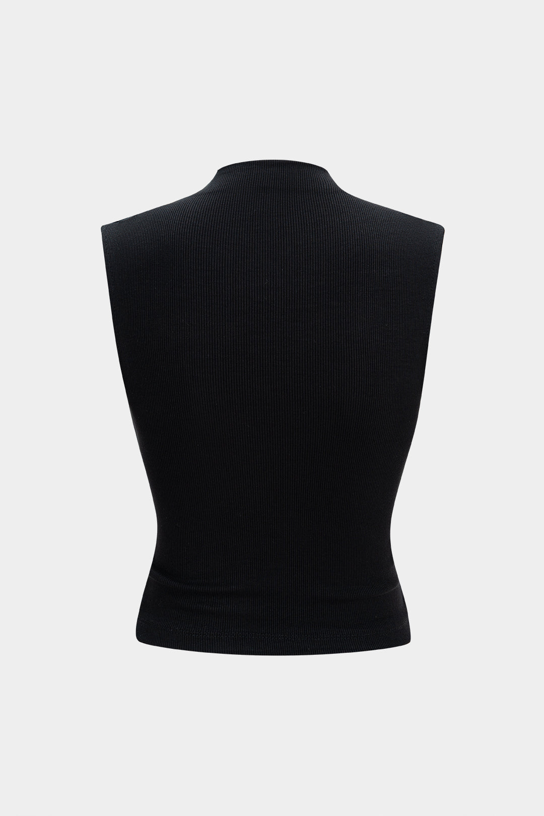 Mock Neck Ribbed Crop Tank Top