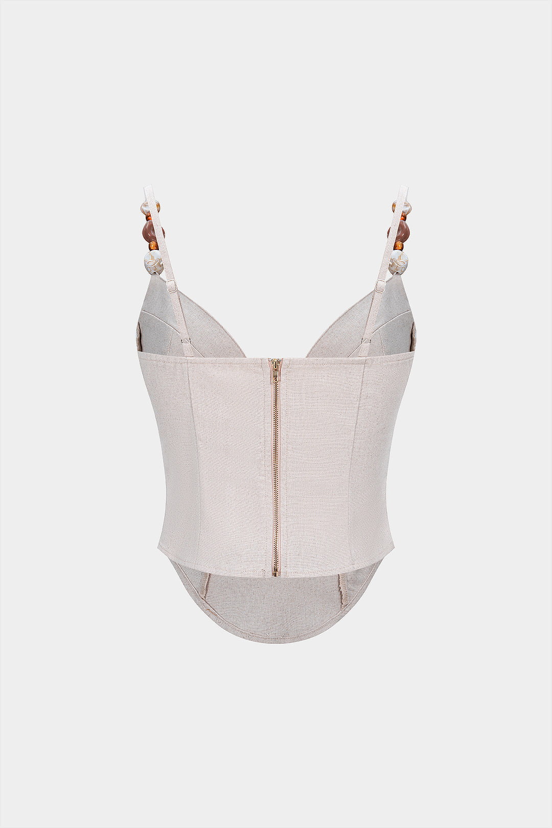 Linen V-Neck Zipper Cami Top