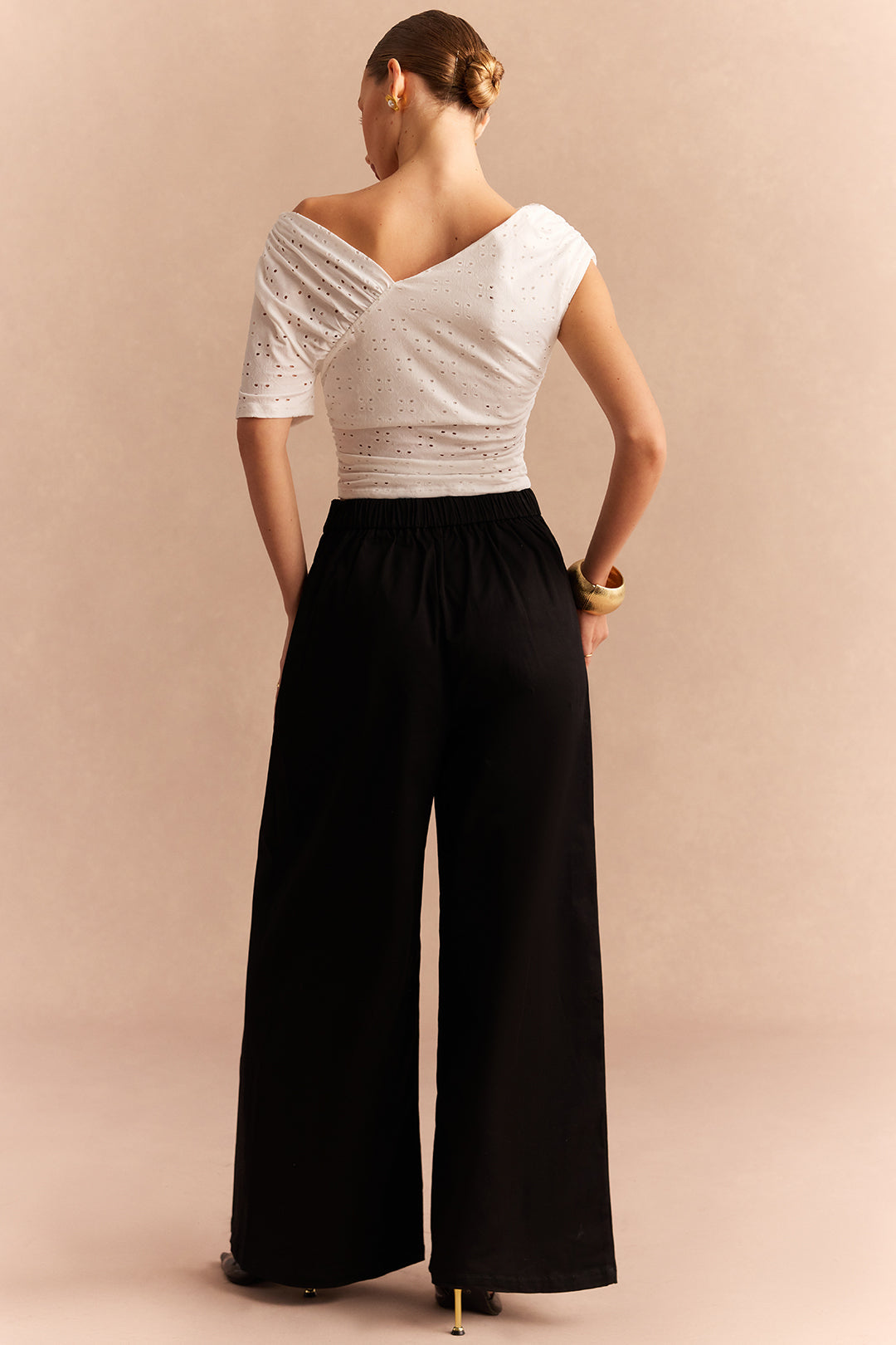 Asymmetrical One Shoulder Hollow Out Short Sleeve T-Shirt