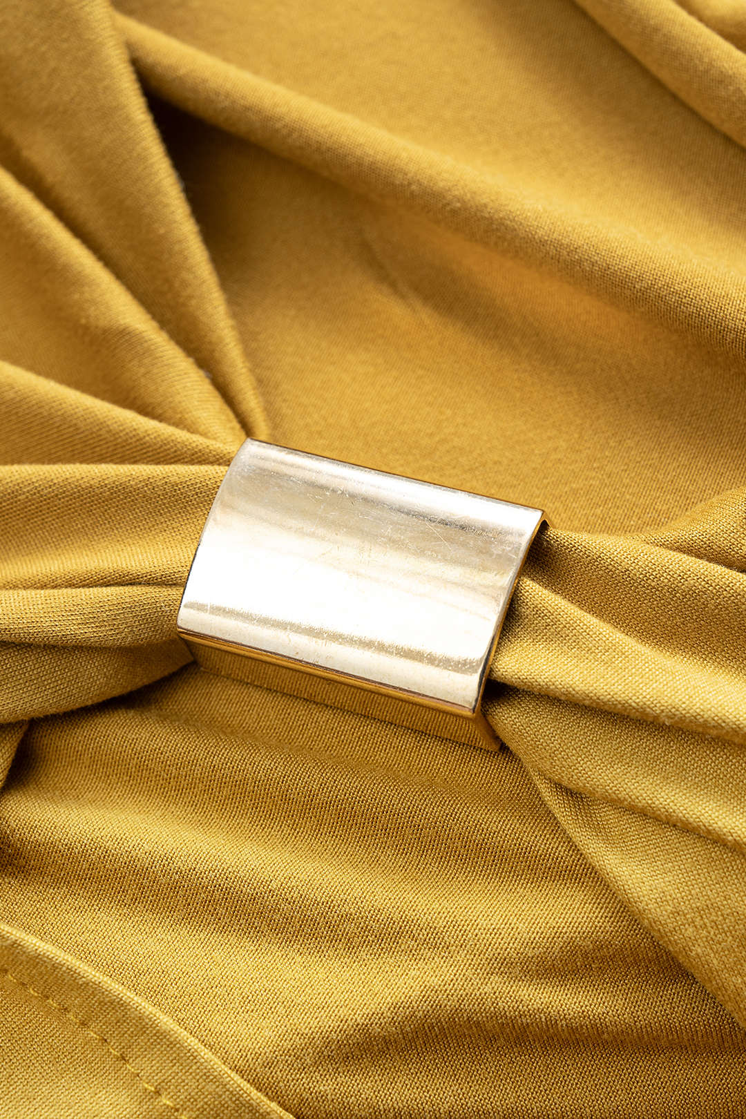 Metallic Asymmetrical Shoulder Short Sleeve T-Shirt