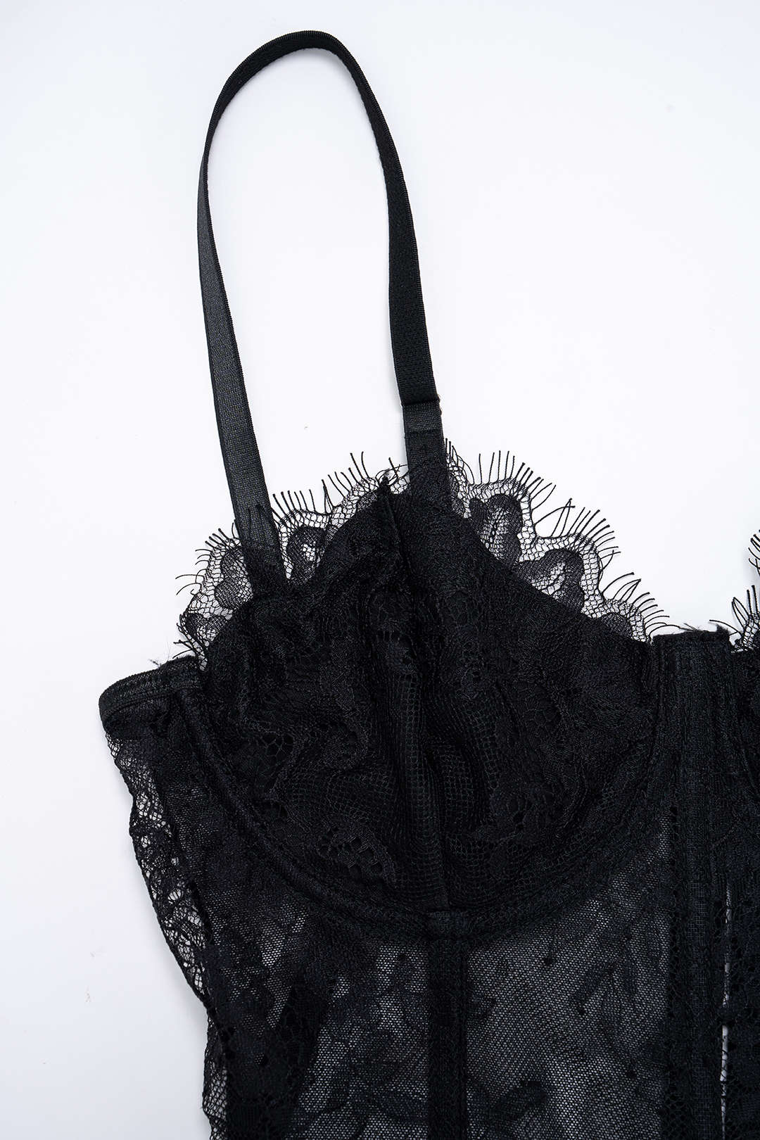 Sheer Lace Corset Cami Top