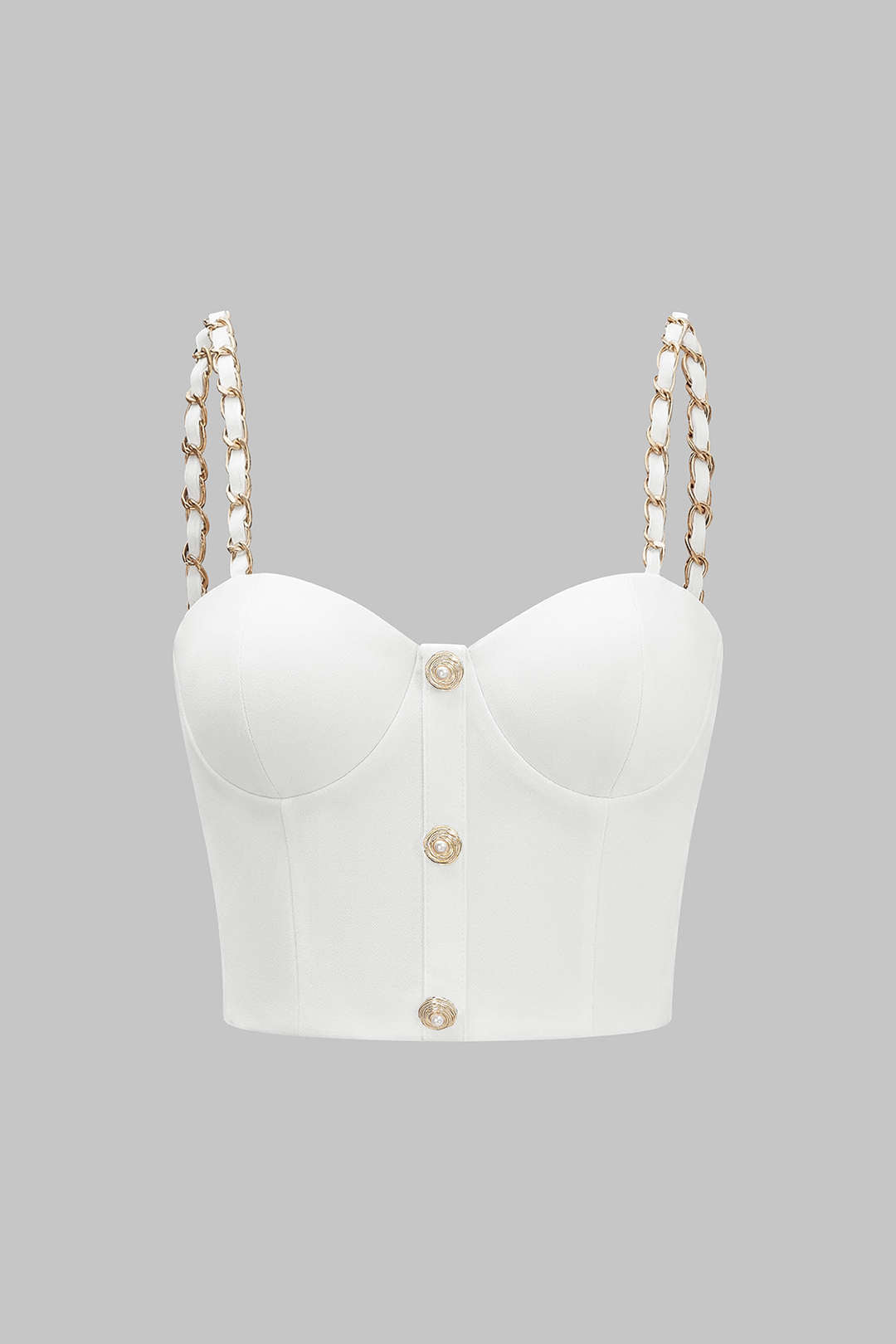 Metallic Chain Zipper Cami Top