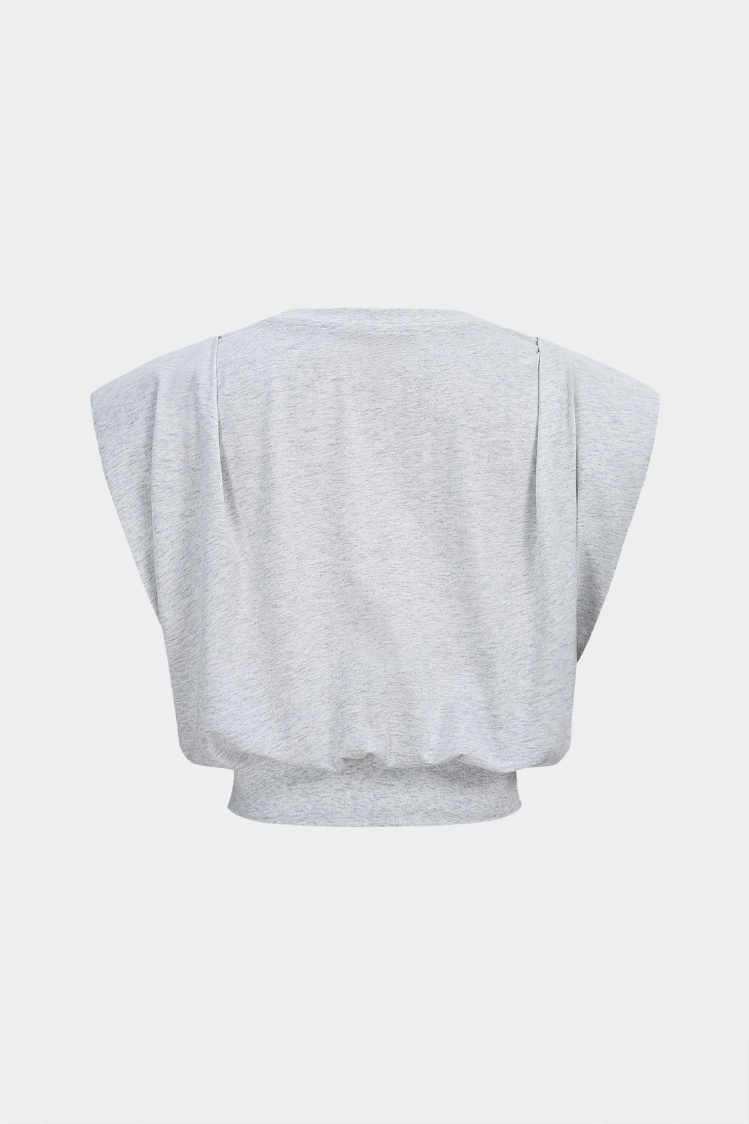 Letter Print Ruched Sleeveless T-Shirt