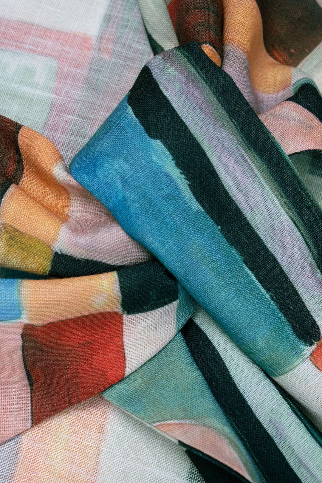 Abstract Geometric Print Knotted Cami Top