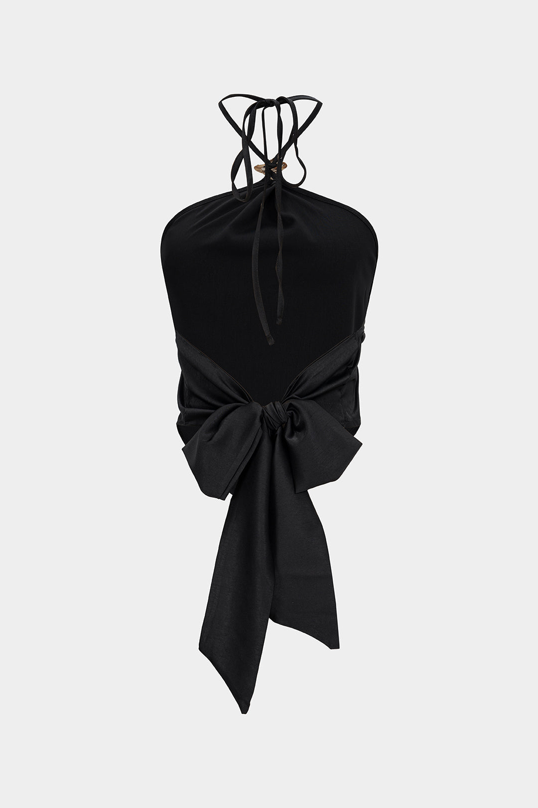 Satin Halter Tie Back Backless Cami Top