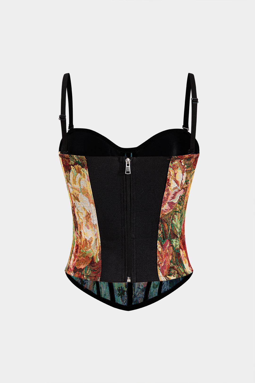 Jacquard Backless Underwire Corset Waist Cami Top