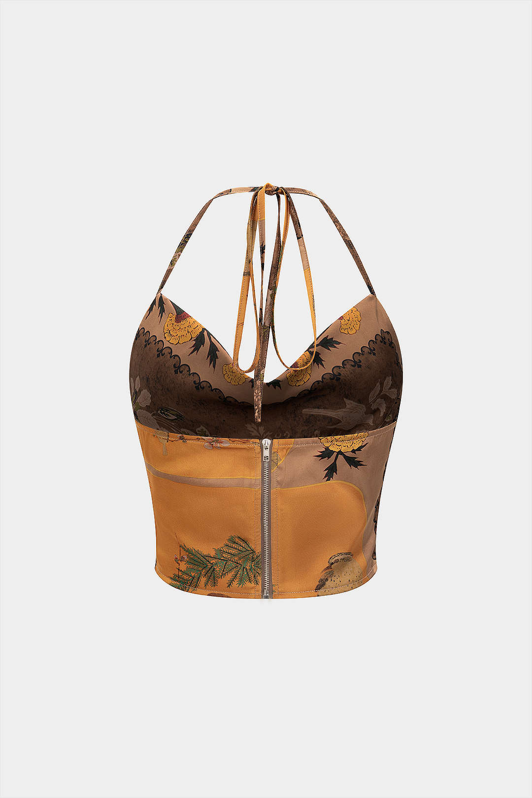 Floral Print Halter Neck Backless Cami Top