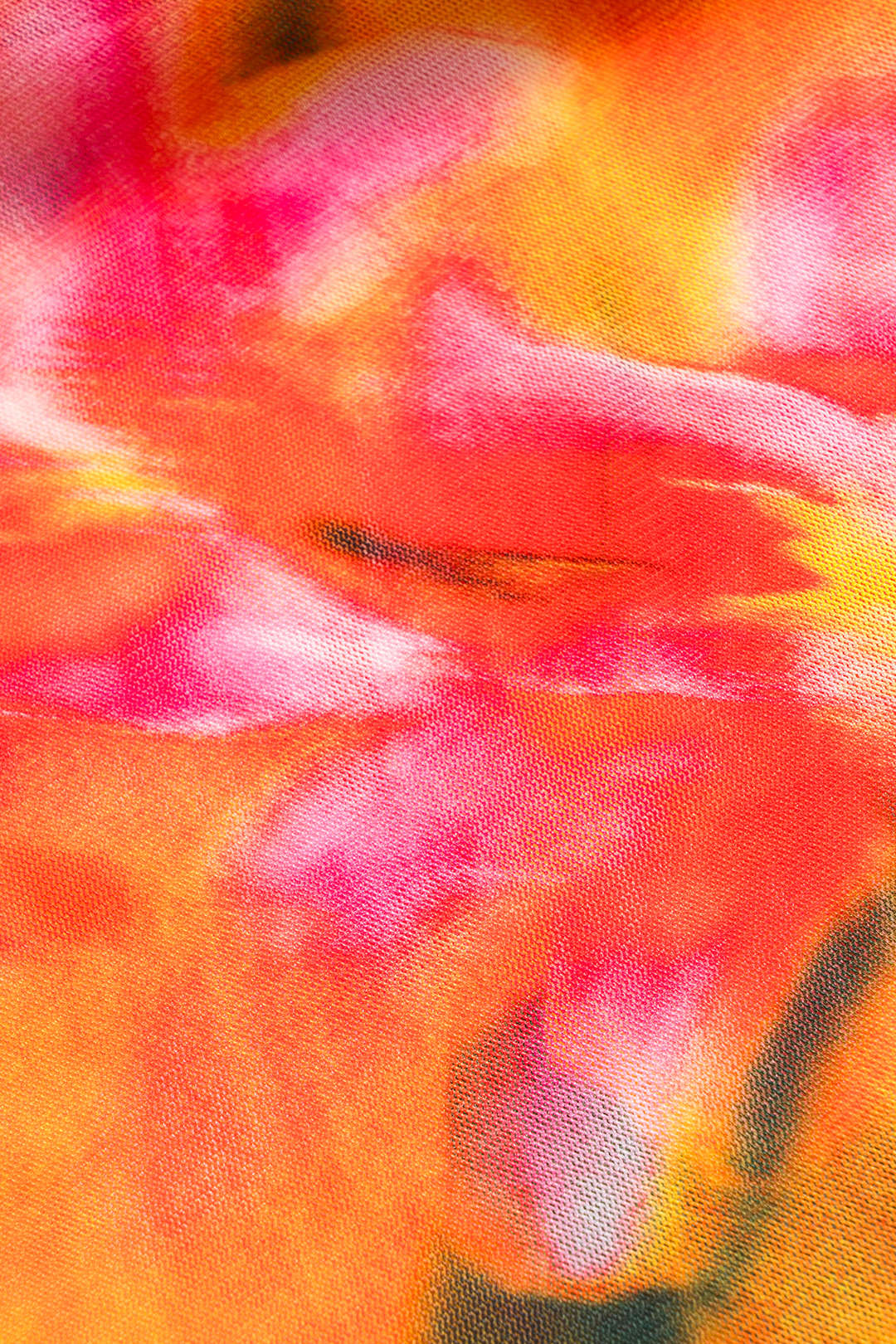 Floral Print Mesh Asymmetrical Ruched Cami Top