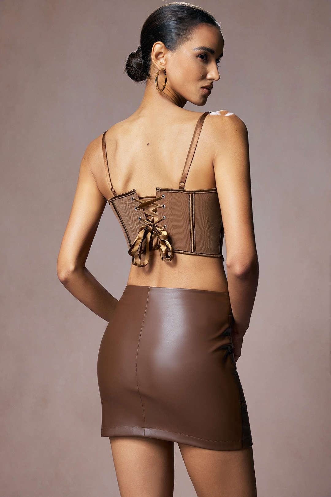 Mesh Corset Tie-Back Slip Cami Top