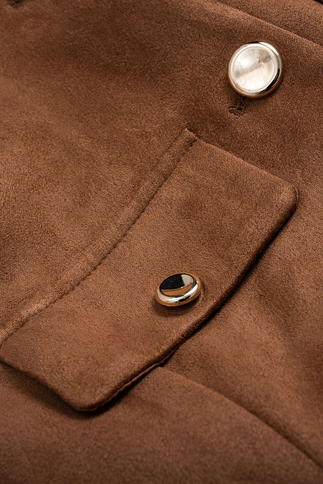 Suede Metallic Button Belted Jacket