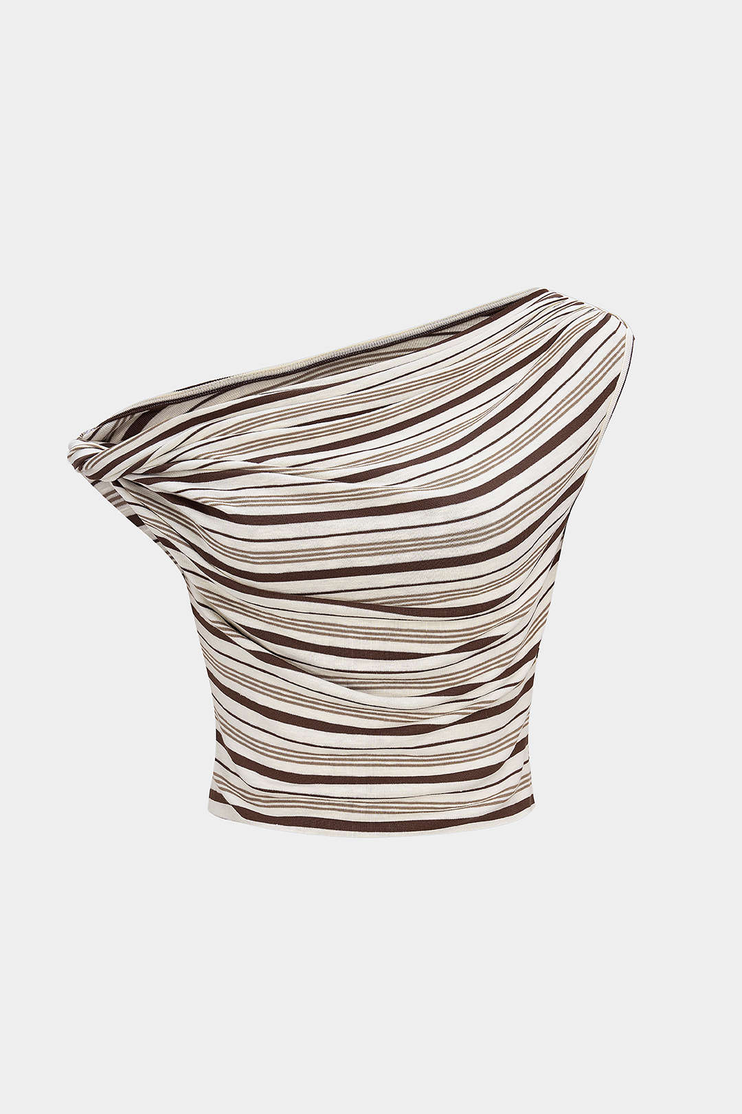 Stripes Print Twist Knot One Shoulder Tank Top