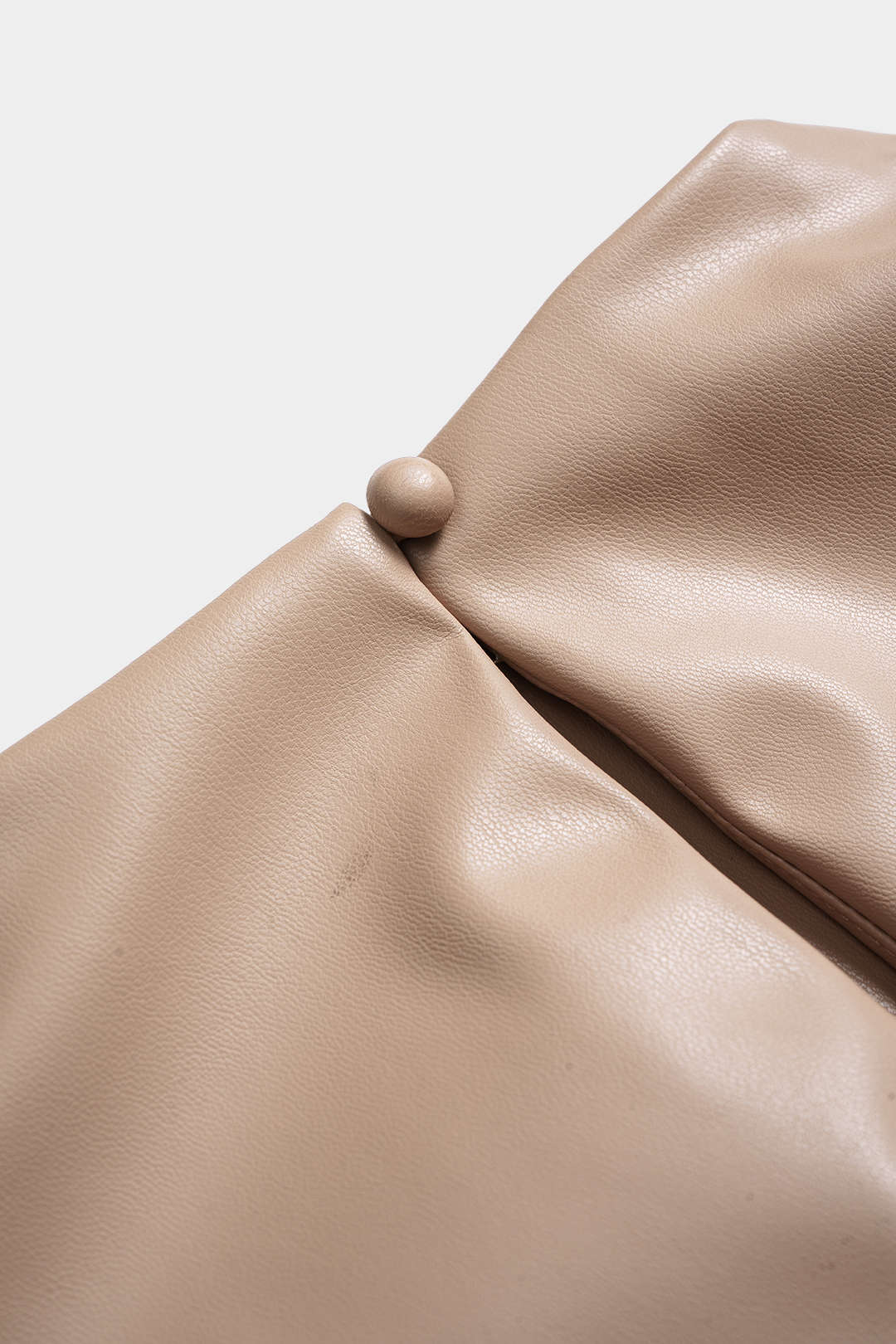 Faux Leather Ruched Pleated Tank Top