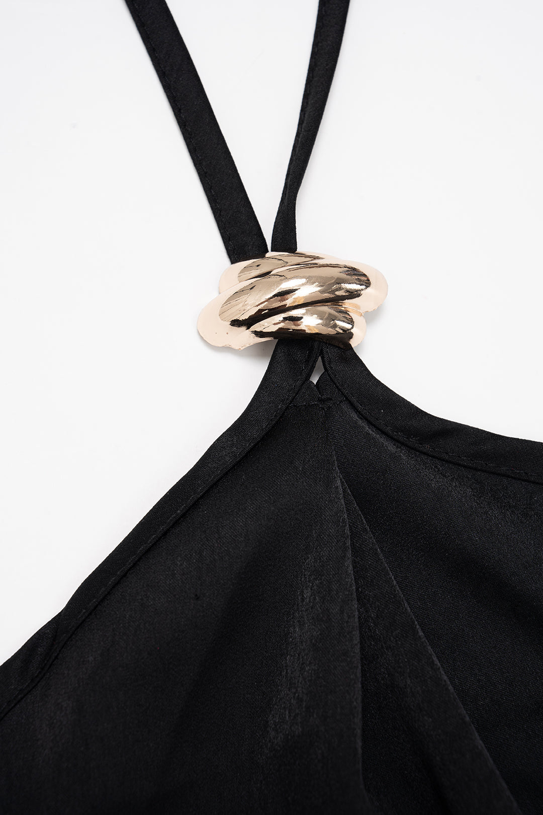 Satin Halter Tie Back Backless Cami Top