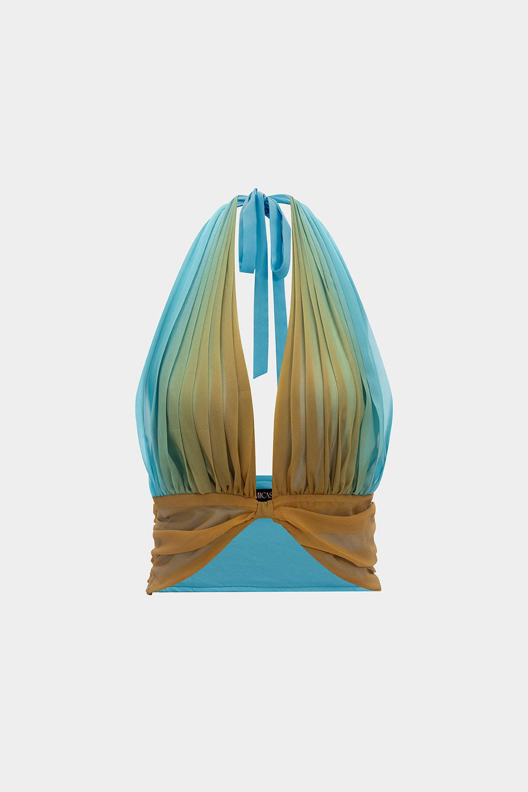 Ombre Print Mesh Ruched Tank Top