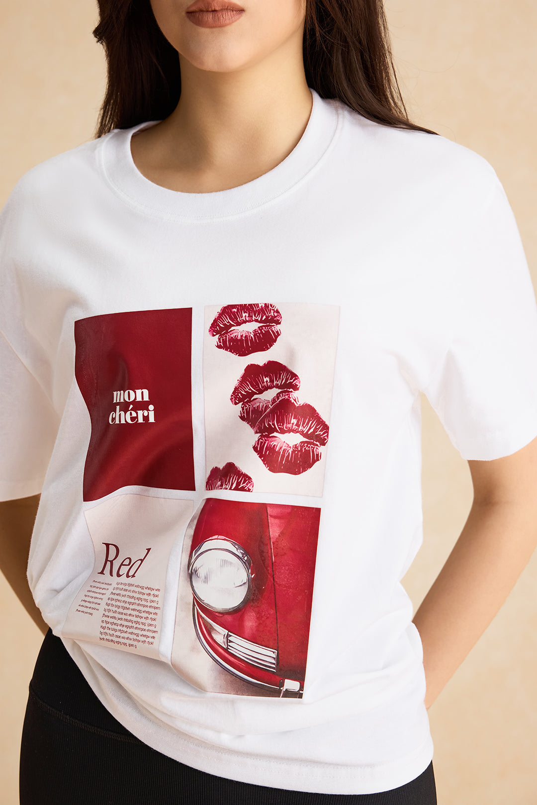 Letter Print Round Neck Short Sleeve T-Shirt