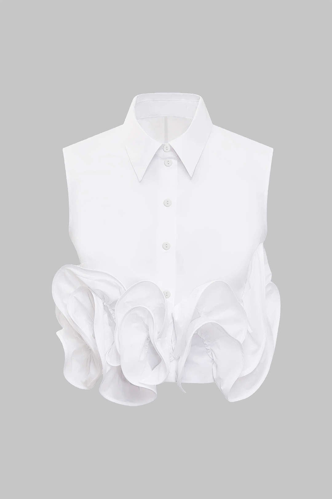 Button Ruffle Ruched Tank Top