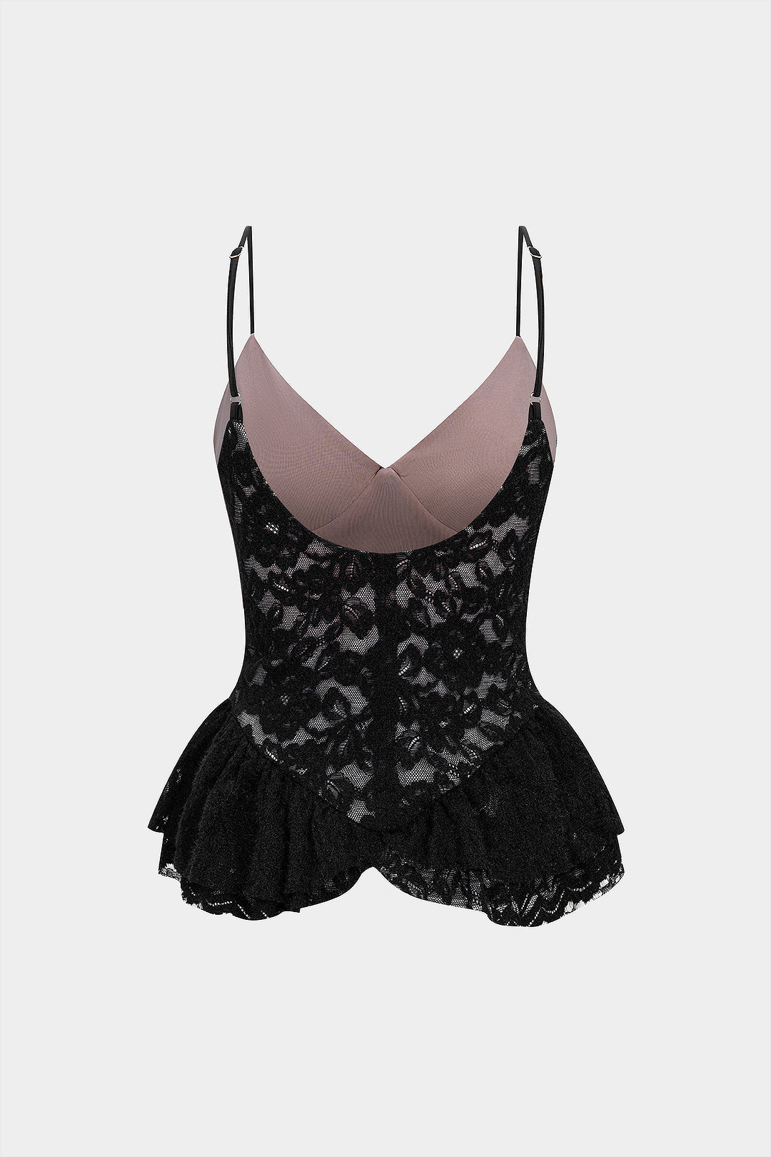 V-Neck Lace Patchwork Bustier Slip Cami Top