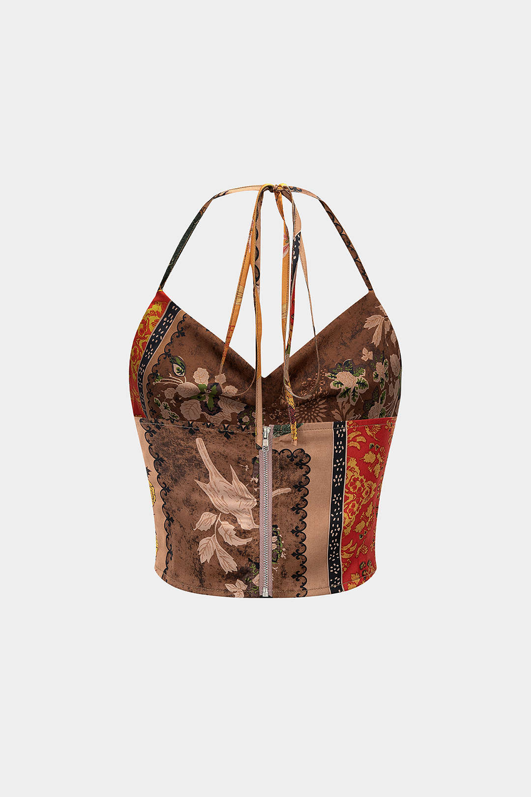 Floral Print Halter Neck Backless Cami Top