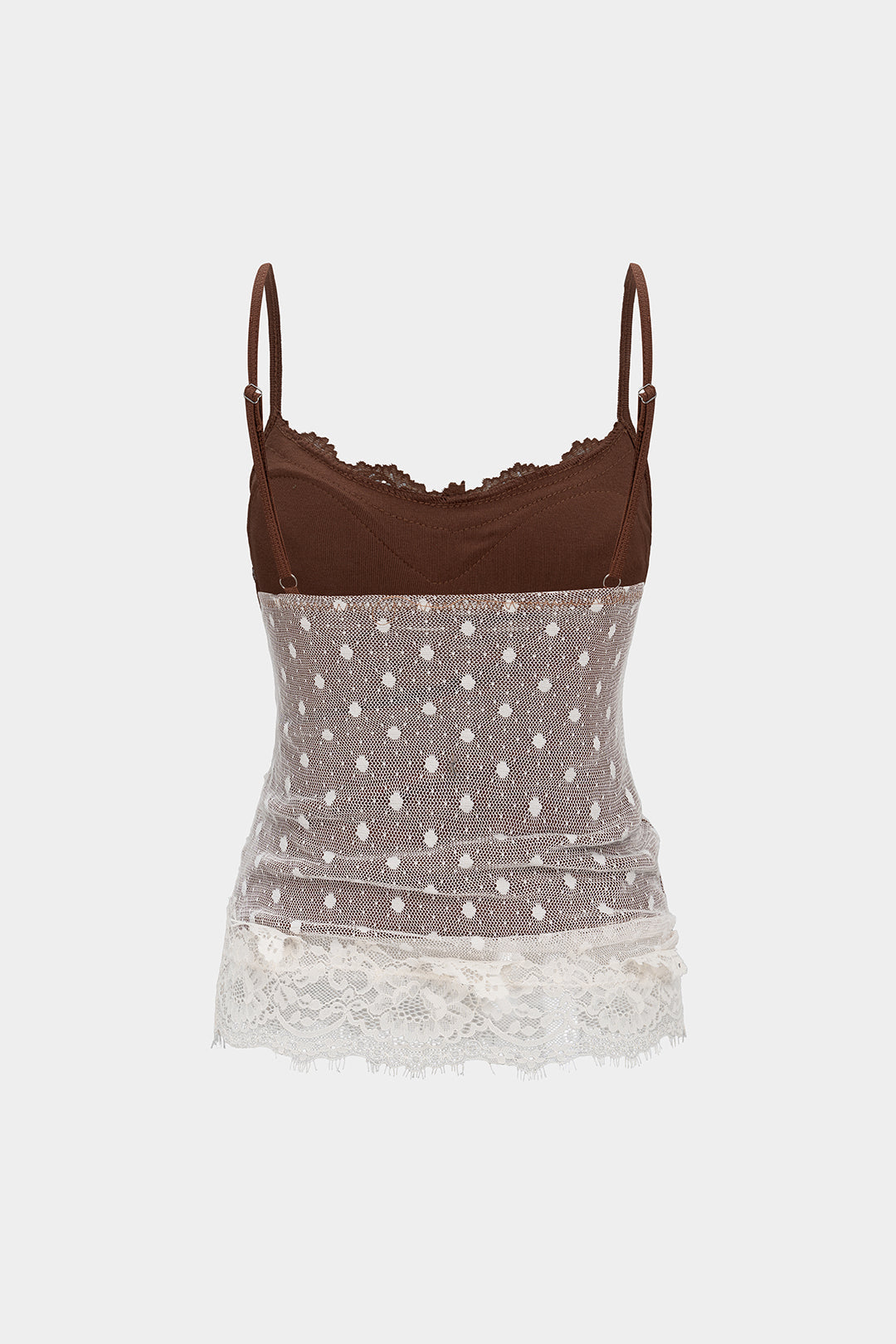 Contrast Polka Dots Lace Cami Top