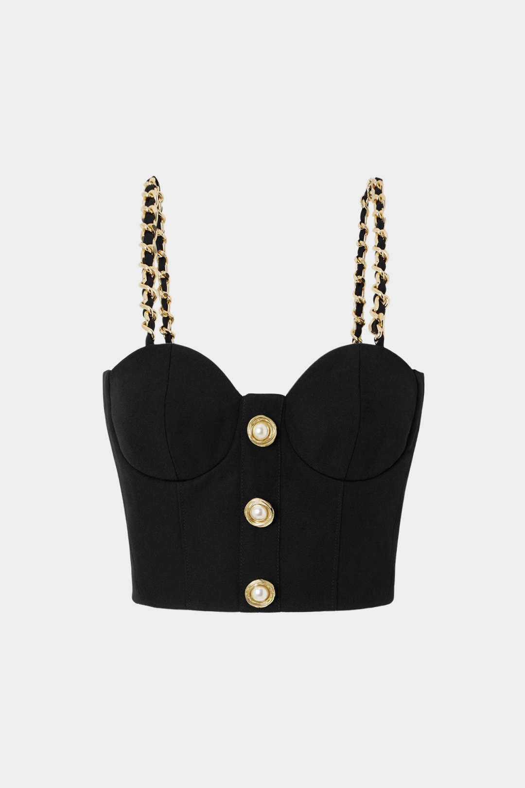 Metallic Chain Zipper Cami Top