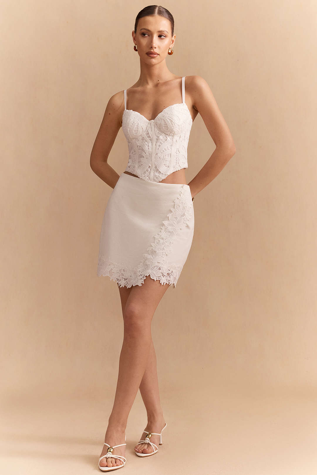 Lace Corset Zipper Cami Top