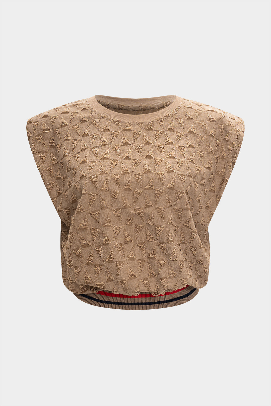 Ripped Patchwork Sleeveless T-Shirt