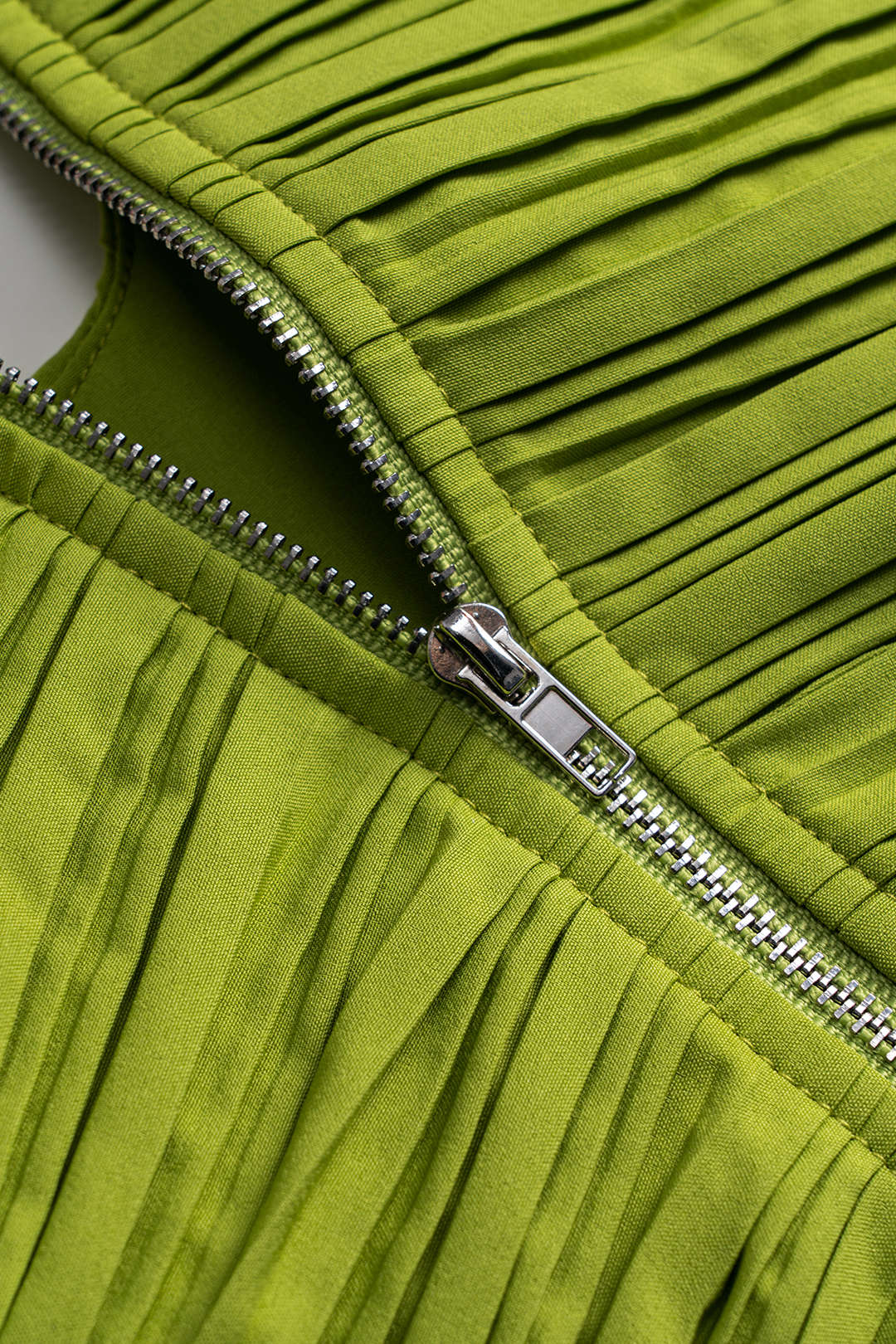 Pleated Cut Out Zipper Tank Top