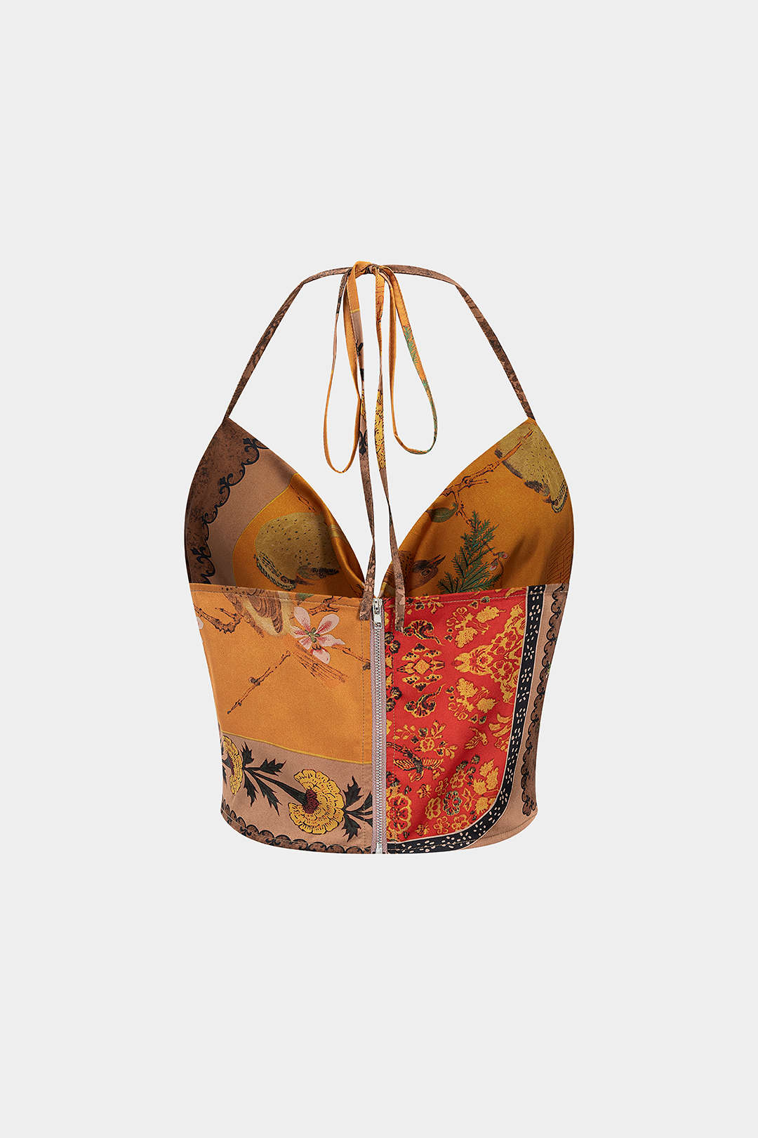 Floral Print Halter Neck Backless Cami Top