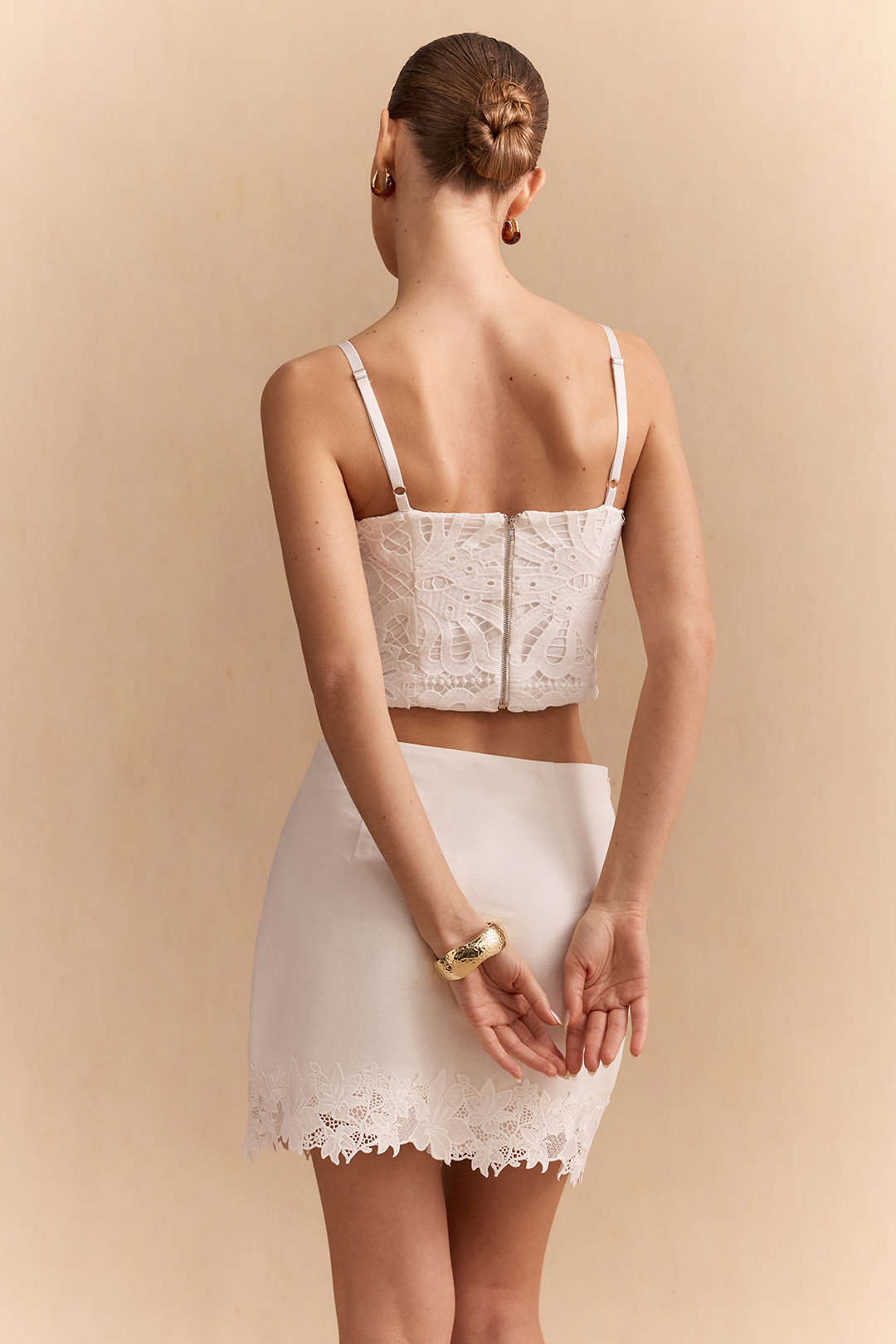 Lace Corset Zipper Cami Top