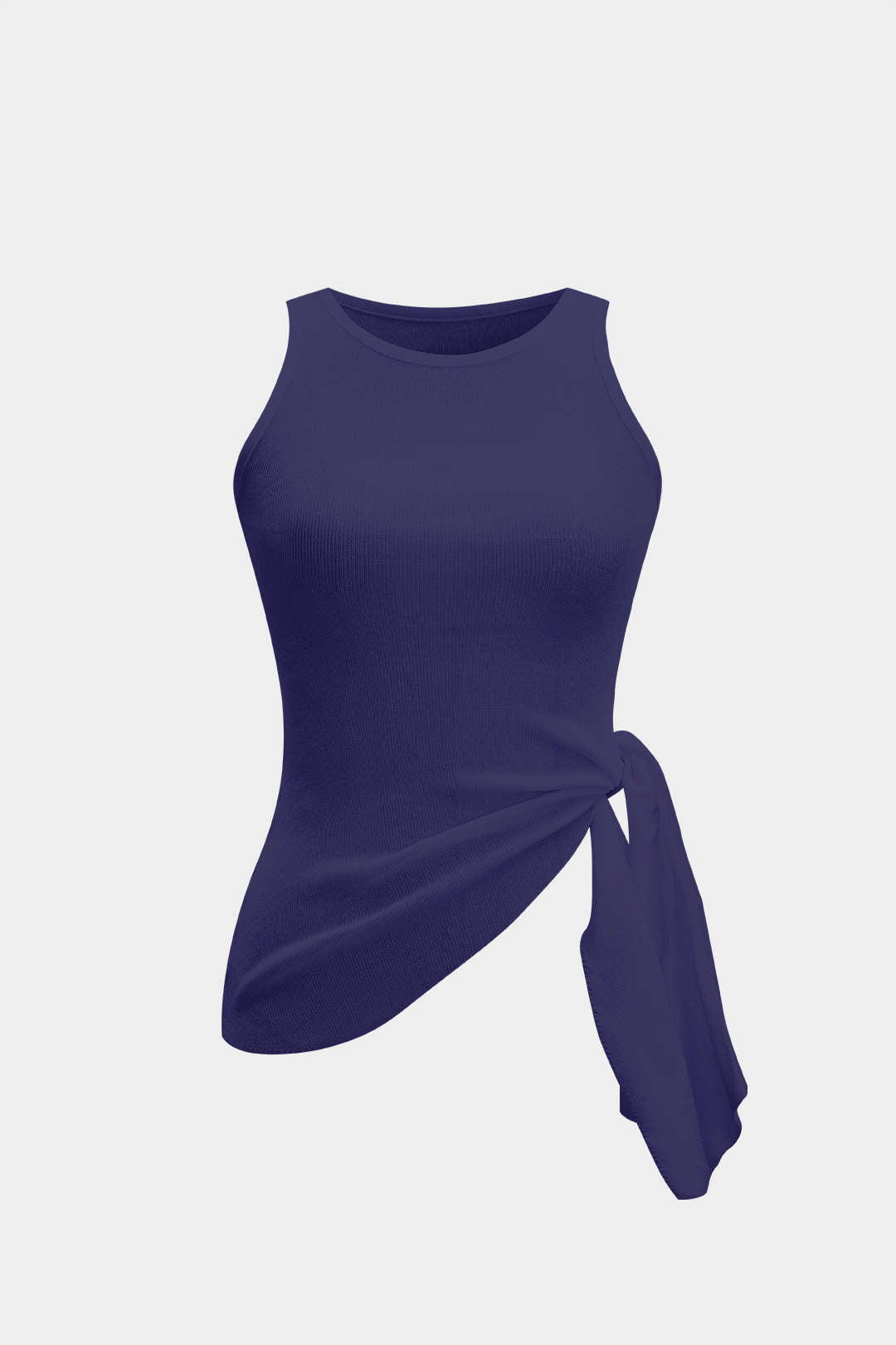 Ruched Asymmetrical Sleeveless Tank Top