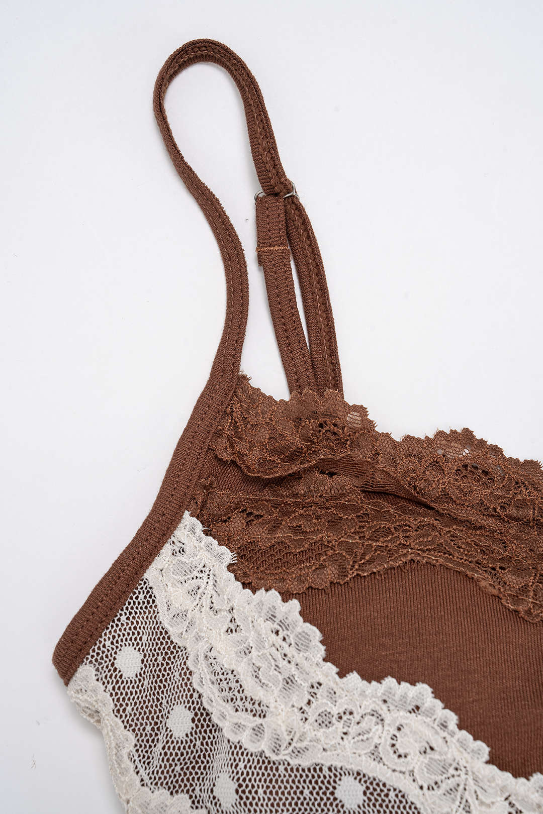 Contrast Polka Dots Lace Cami Top