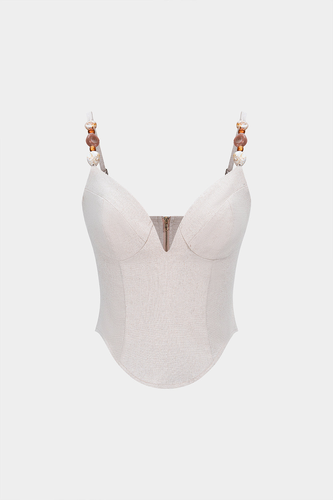 Linen V-Neck Zipper Cami Top