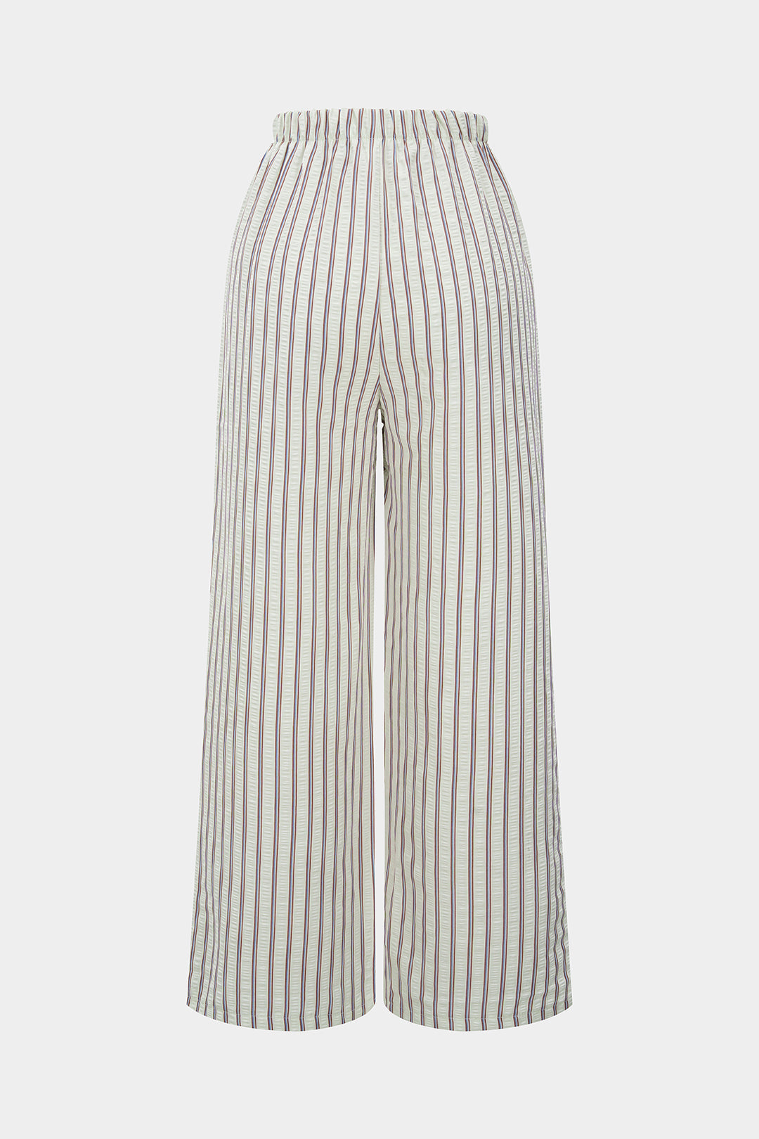 Stripes Print Drawstring Straight Leg Trousers