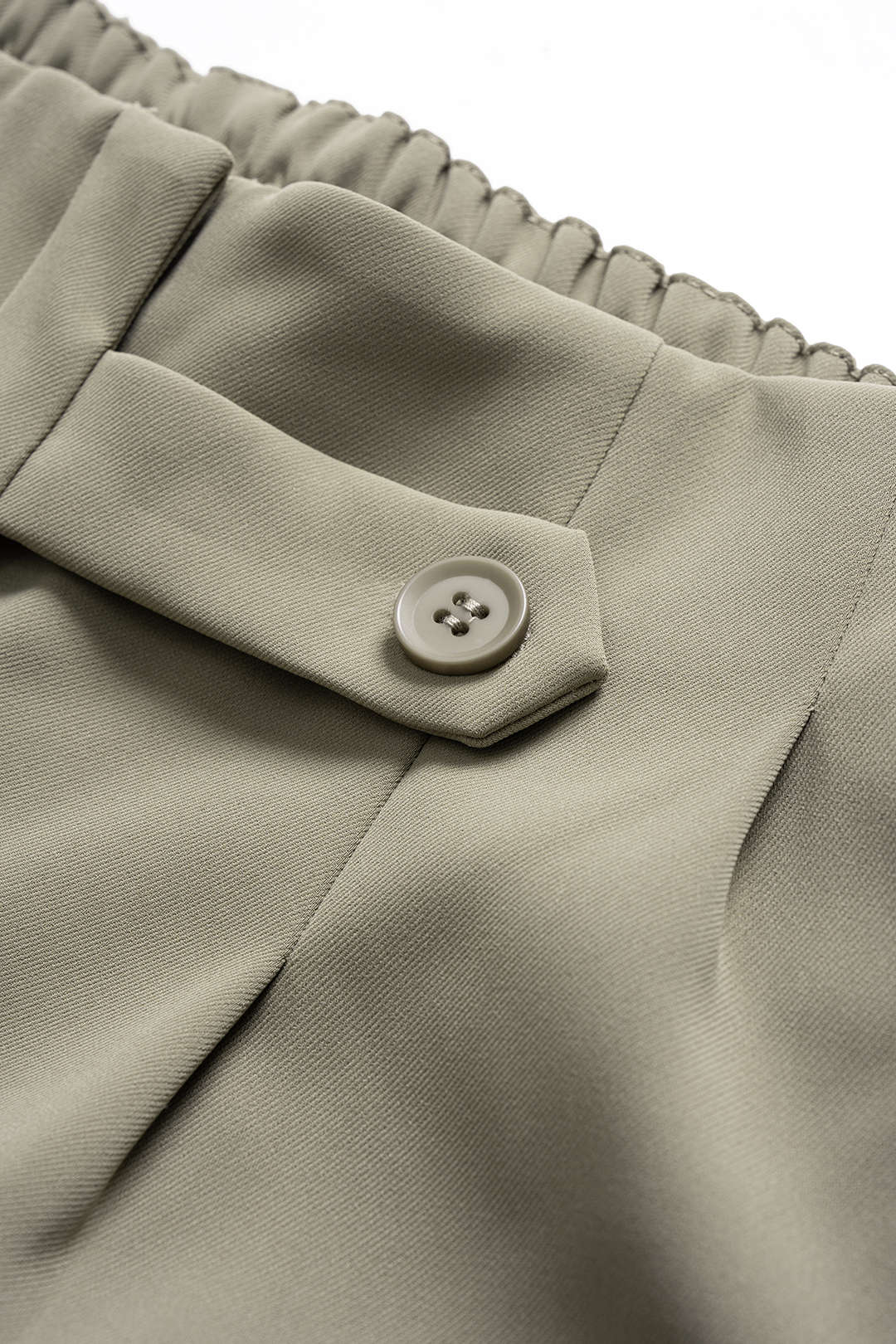 Button Ruched Wide Leg Shorts