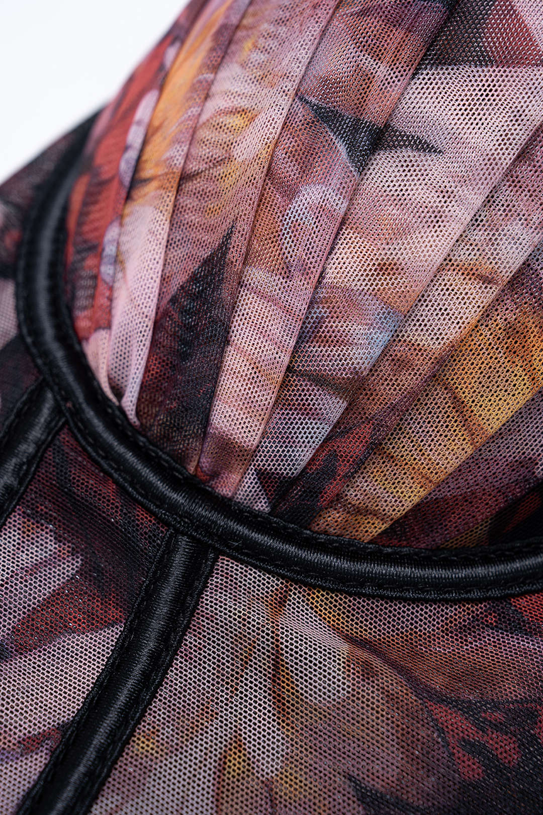 Flral Print Mesh Corset Cami Top